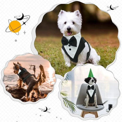 Dog Tuxedo Adjustable Harness Party Costume