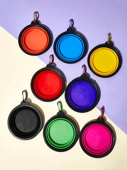 1pc Portable Outdoor Silicone Folding Bowl,