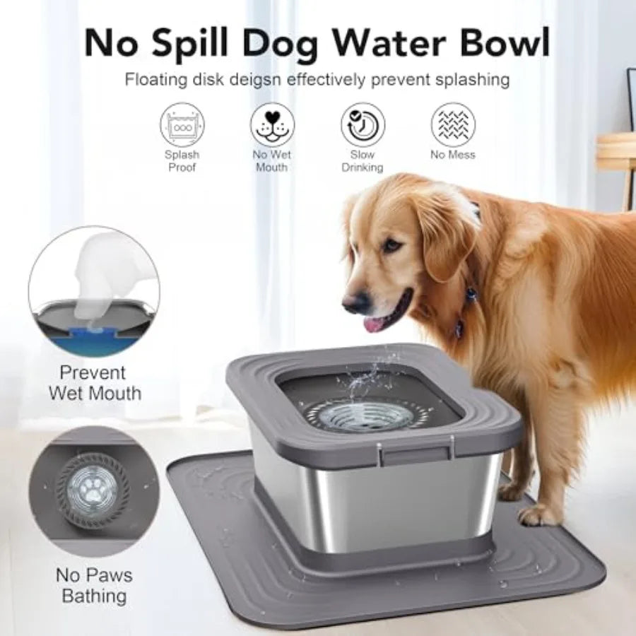 No Spill Anti-Splash Bowls with XXL Silicone Mat,
